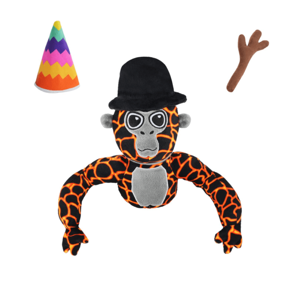 Lava Gorilla Tag Plush Rainbow And Black Hat